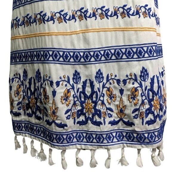 Skies Are Blue Dress Womens Small Floral Boho Embroidered Fringe Halter Summer - Picture 6 of 14